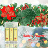 NNETM Enchanted Glow: Battery-Powered Artificial Christmas Garland Lights