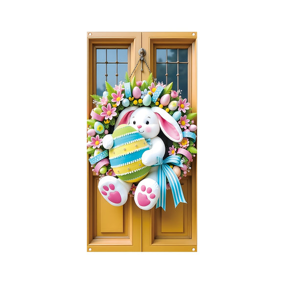 NNETM Easter Bunny Door Cover Hanging Spring Decoration