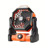 Portable Rechargeable Camping Fan with LED Light