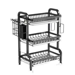 NNETM Dish Rack with Utensil & Board Holder (3-Tier)