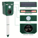 NNETM Ultrasonic Solar Animal Repeller with LED Lights & Motion Sensor