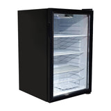 NNEDPE 130L Mini Bar Fridge Glass Door Beverage Cooler Refrigerator