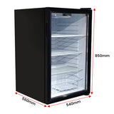 NNEDPE 130L Mini Bar Fridge Glass Door Beverage Cooler Refrigerator