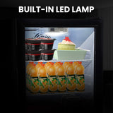 NNEDPE 130L Mini Bar Fridge Glass Door Beverage Cooler Refrigerator