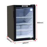 NNEDPE 70L Bar Fridge with Glass Door