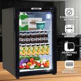 NNEDPE 70L Bar Fridge with Glass Door