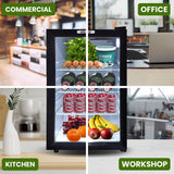 NNEDPE 70L Bar Fridge with Glass Door