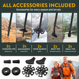 NNETM Trekking Poles Aluminum Alloy Quick Lock Hiking Sticks (2pcs)