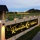 NNETM Black Gold Ramadan Kareem Star Moon Banner