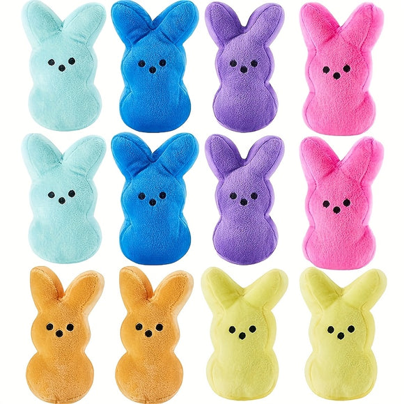 NNETM 12pcs Assorted Color Easter Bunny Plush Toys