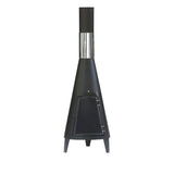 NNETM Outdoor Chimney Fireplace with Mesh Door Black Steel
