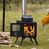 NNETM Portable Wood Burning Tent Stove - Black