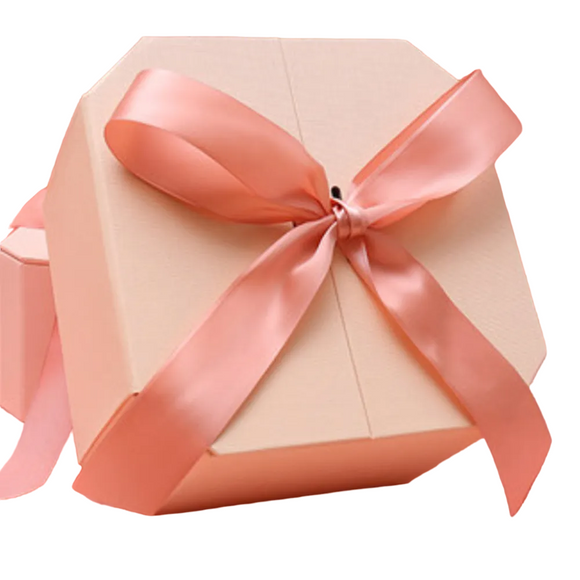 NNEOBA Charming Heart-Shaped Gift Box with Pink Bows – 21x21x12cm