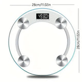 NNETM 1pc Smart Digital Bathroom Scale with LCD Display, 180kg Capacity - White