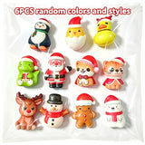 6pcs Christmas Animal Squeeze Toys Set Random