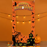 1pc, Orange for halloween Photo Frame Backdrop, Pumpkin Witch Design Photo Booth Frame, Hollow Out Frame Photo Photobooth Props Decor, Backdrop Banner Perfect for Halloween Decor, Happy for halloween Atmosphere Supplies