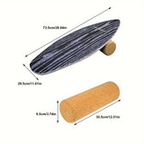 NNETM Wooden Balance Board Core Trainer for Home Fitness