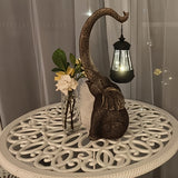 NNETM Solar Elephant Garden Light Sculpture with Lantern