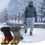 NNETM 3 Pairs Black Heat Socks: Winter Warm Thermal Crew Boot Socks