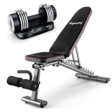 NNECW Adjustable Weight Bench with 12KG Adjustable Dumbbell Set