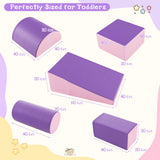 NNECW Kid Crawl Climb Foam Shapes Playset for Toddler - Purple