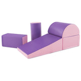 NNECW Kid Crawl Climb Foam Shapes Playset for Toddler - Purple