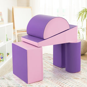 NNECW Kid Crawl Climb Foam Shapes Playset for Toddler - Purple