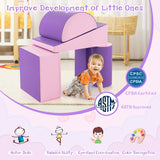 NNECW Kid Crawl Climb Foam Shapes Playset for Toddler - Purple