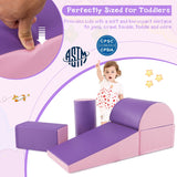 NNECW Kid Crawl Climb Foam Shapes Playset for Toddler - Purple