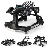NNECW 4-in-1 Foldable Activity Car Walker with Adjustable Height and Speed-Black