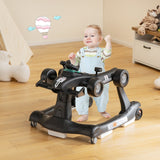 NNECW 4-in-1 Foldable Activity Car Walker with Adjustable Height and Speed-Black