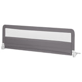 NNECW Foldable Mesh Bed Rail with Safety Straps for Toddlers-Grey