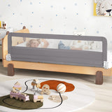 NNECW Foldable Mesh Bed Rail with Safety Straps for Toddlers-Grey