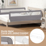NNECW Foldable Mesh Bed Rail with Safety Straps for Toddlers-Grey