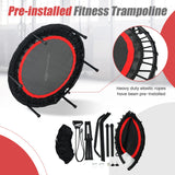 NNECW 40 Inch Foldable Trampoline with 2 Resistance Bands-Red