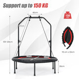 NNECW 40 Inch Foldable Trampoline with 2 Resistance Bands-Red