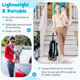 NNECW Self Standing Gravity Fold Infant Stoller with Adjustable Canopy for 0-3 Years Old-Blue
