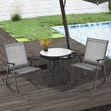 NNECW Folding Rocking Chair Set of 2 with Breathable Seat Fabric for Backyard