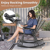 NNECW Folding Rocking Chair Set of 2 with Breathable Seat Fabric for Backyard