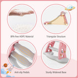 NNECW Folding Slide Playset with Basketball Hoop and Small Basketball for Kids-Pink