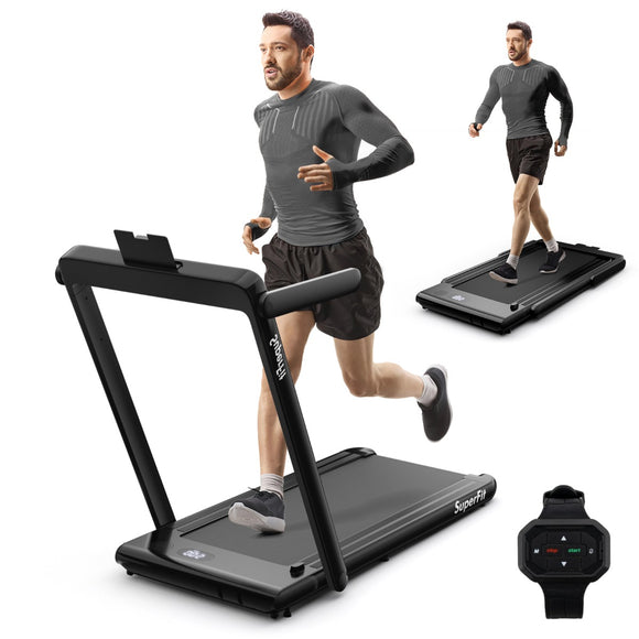 NNECW 3HP Electric Running Machine with LED Display &amp; Workout APP for Home-White