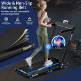 NNECW 3HP Electric Running Machine with LED Display &amp;amp; Workout APP for Home-White