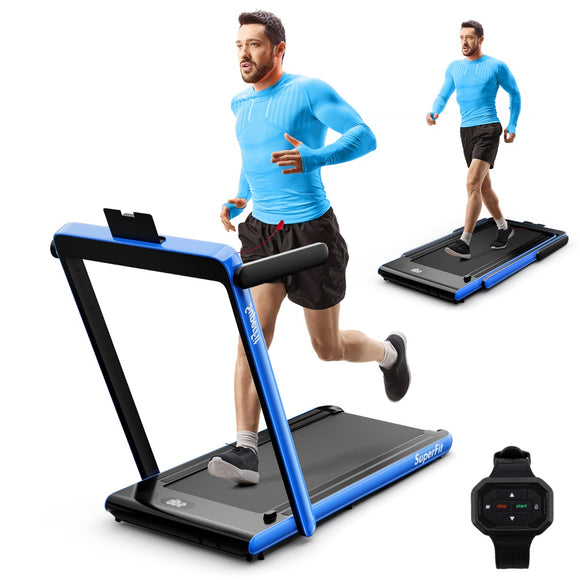 NNECW 3HP Electric Running Machine with LED Display &amp; Workout APP for Home-Navy