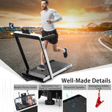 NNECW 3HP Electric Running Machine with LED Display &amp;amp; Workout APP for Home-Black