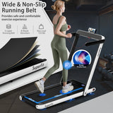NNECW 3HP Electric Running Machine with LED Display &amp;amp; Workout APP for Home-Black