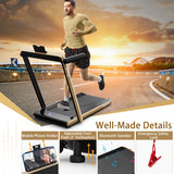 NNECW 3HP Electric Running Machine with LED Display &amp;amp; Workout APP for Home-Yellow