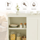NNECW Freestanding Storage Cabinet with Sliding Door for Kitchen