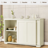 NNECW Freestanding Storage Cabinet with Sliding Door for Kitchen