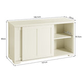 NNECW Freestanding Storage Cabinet with Sliding Door for Kitchen