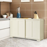 NNECW Freestanding Storage Cabinet with Sliding Door for Kitchen
